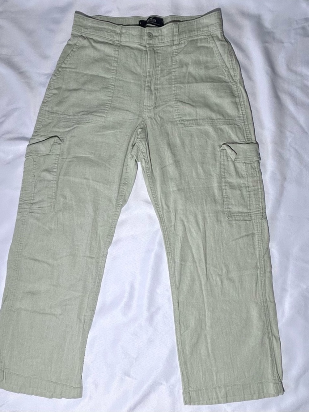 Hollister High Rise Vintage Baggy Cargo Casual Cargo Pants Light Green Sz L - Picture 3 of 7